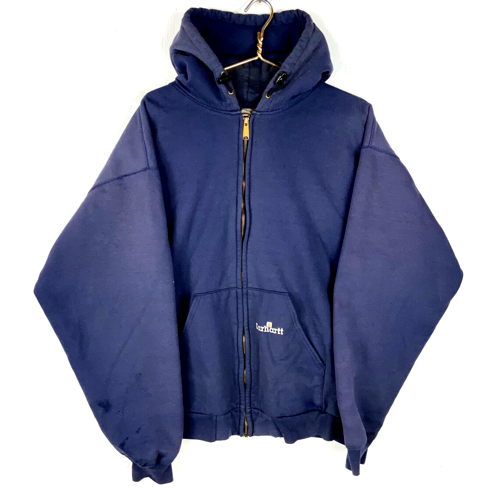 Vintage Carhartt Active Lined Sweatshirt Hoodie Jacket XL Blue Full Zip Workwear
