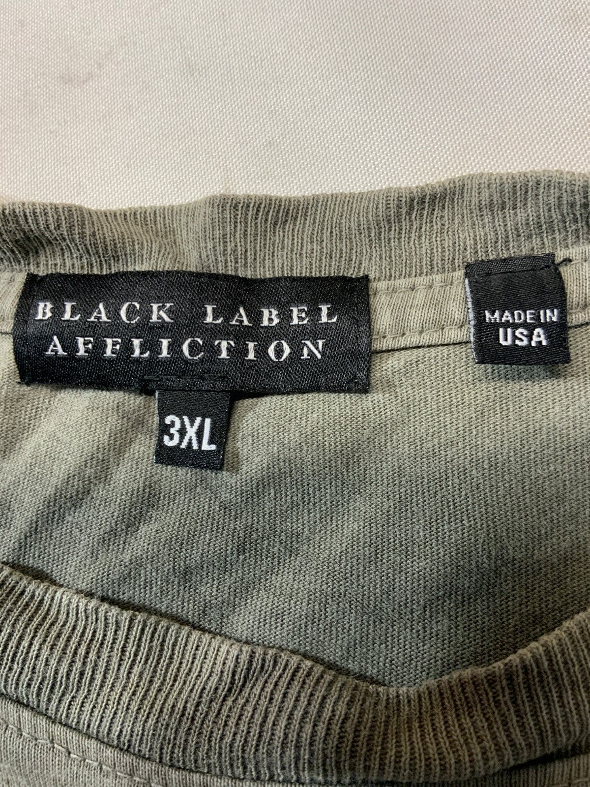 Affliction Black Label T-Shirt 3XL Gray Double Sided Y2k