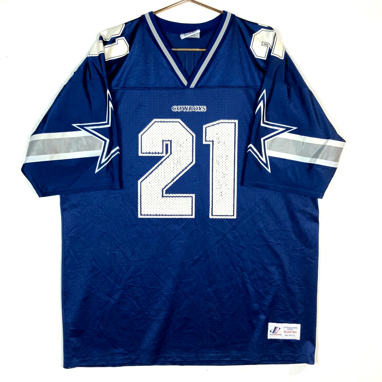 Vintage Dallas Cowboys Jersey XL Logo Athletic Deion Sanders Blue Nfl