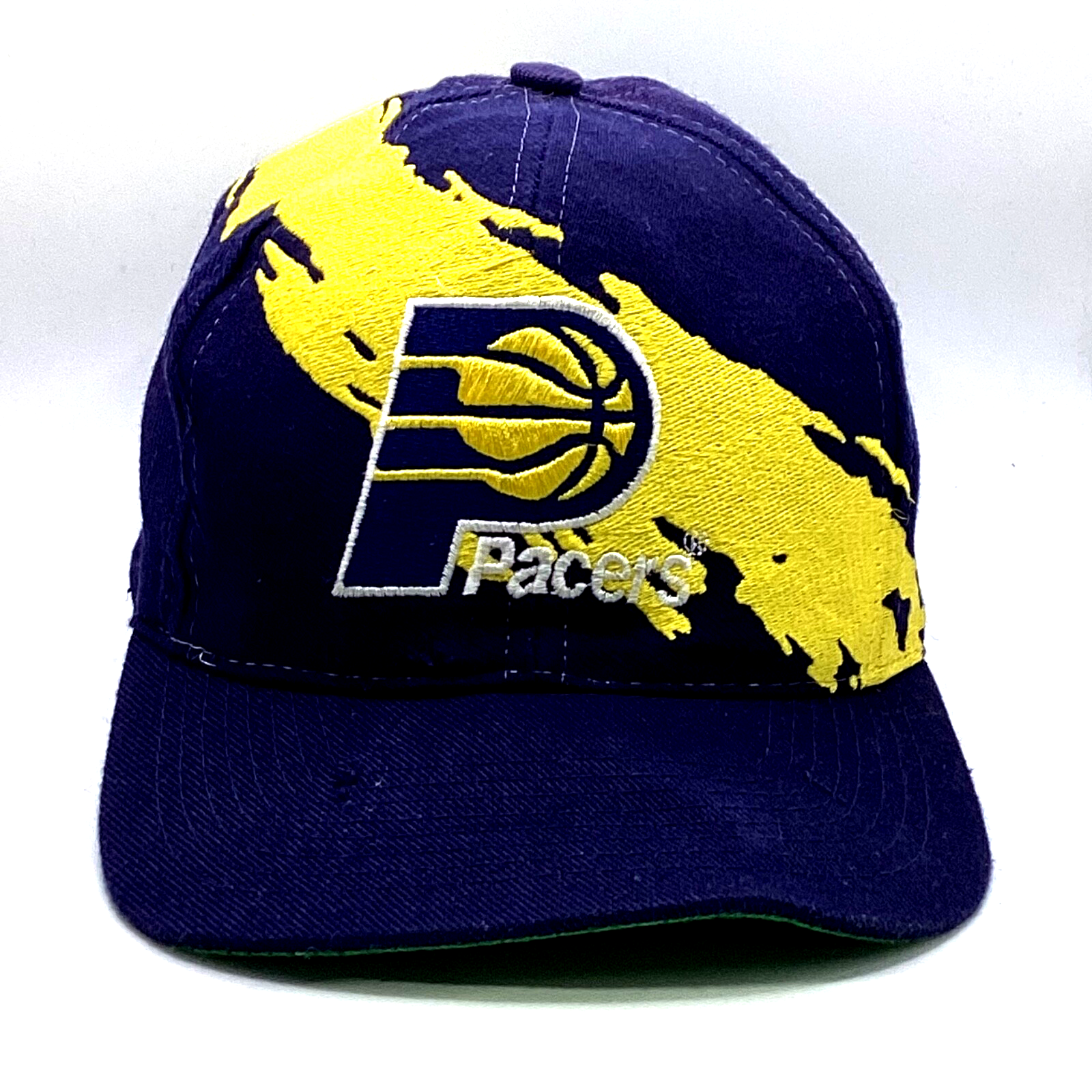 Vintage Indiana Pacers Logo Athletic Splash SnapBack Hat Cap Adjustable Nba