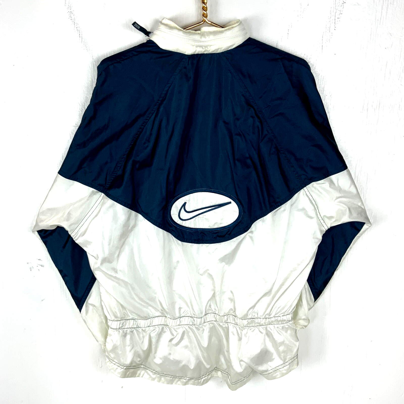 Vintage Nike Windbreaker Jacket Women's Medium Blue Full Zip 90s