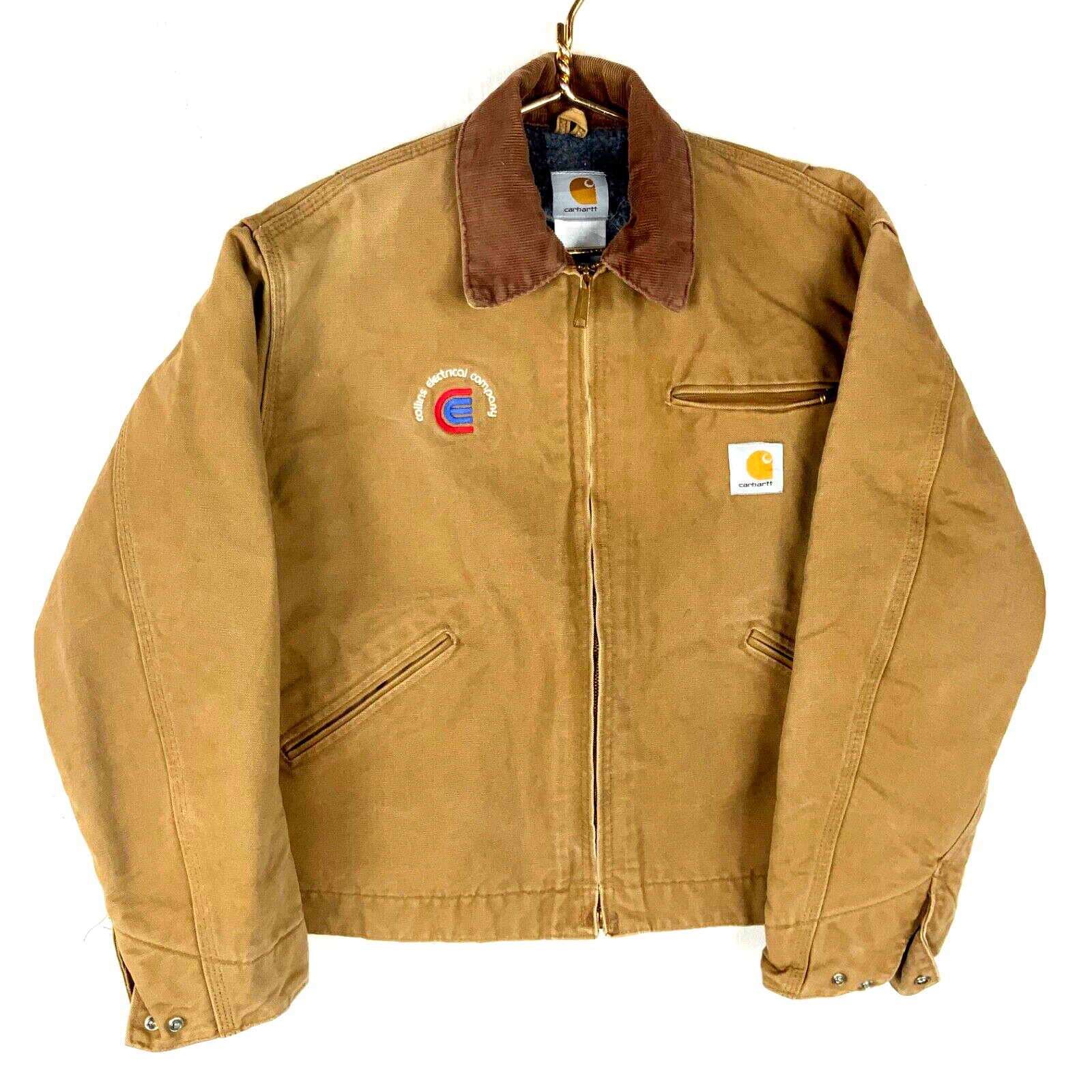 Vintage Carhartt Detroit Jacket Medium Brown Full Zip Blanket Lined Workwear