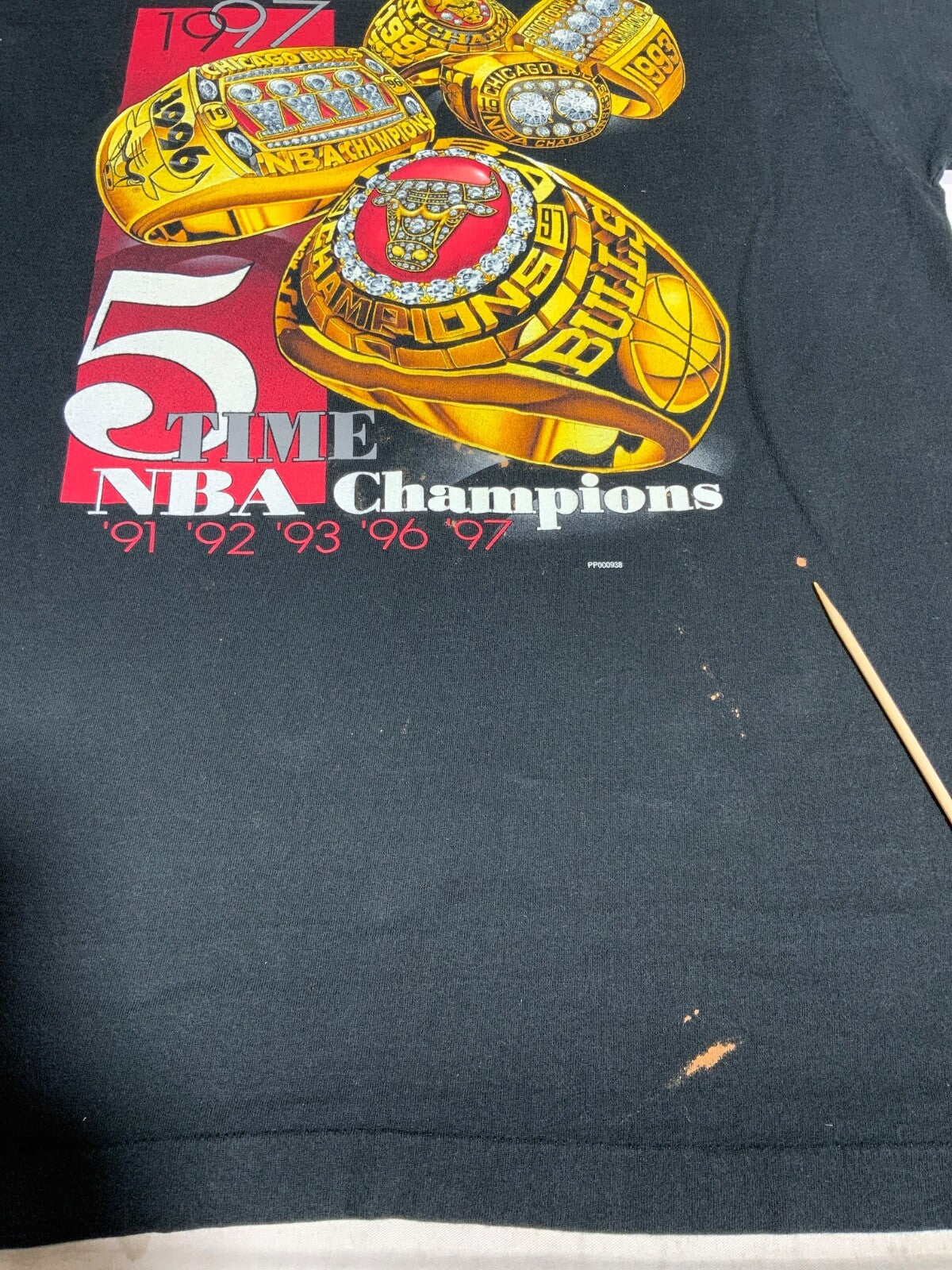Vintage Chicago Bulls Pro Player T-shirt XL Single Stitch 5 Time Nba Champs 90s