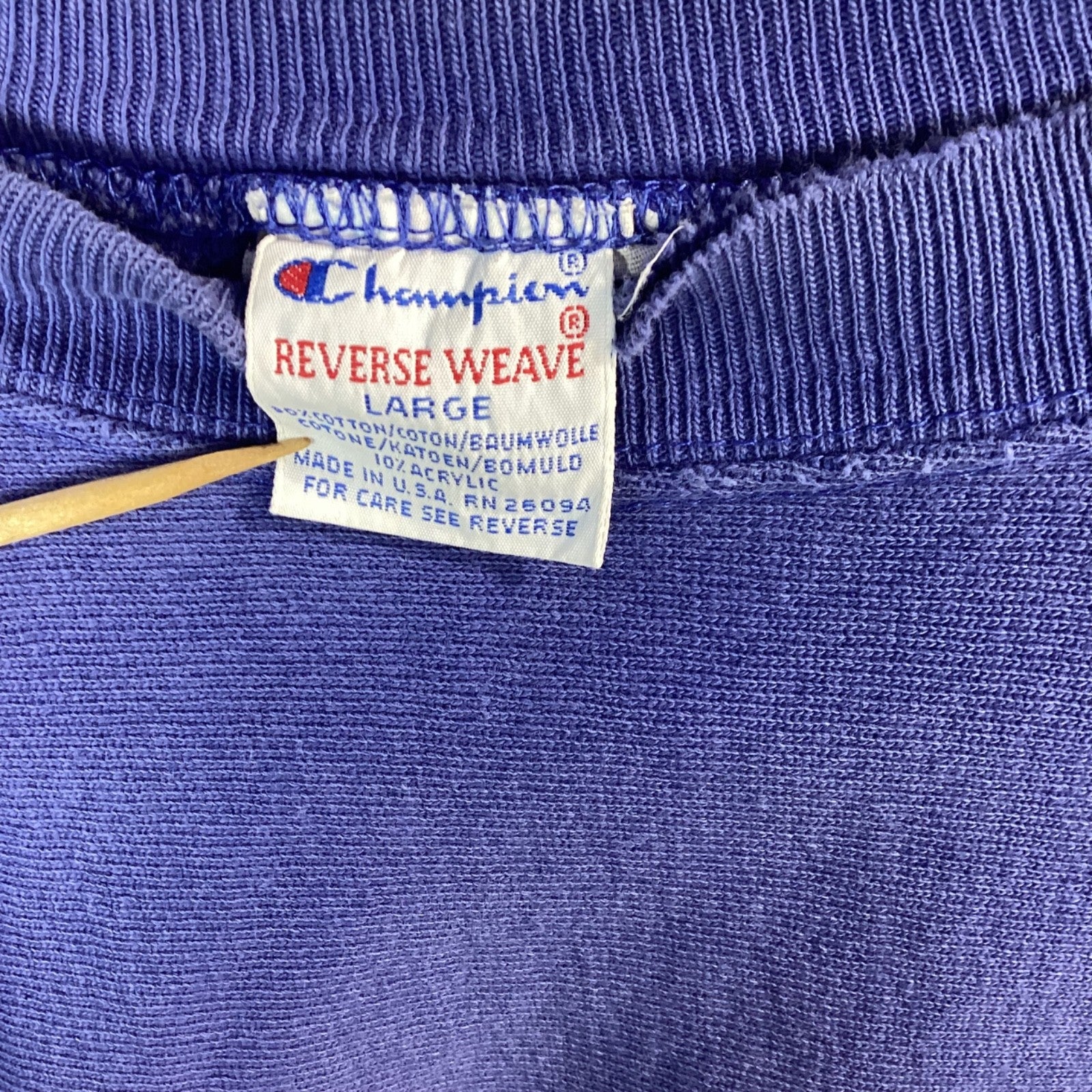 Vintage Champion Reverse Weave Sweatshirt Crewneck Large Purple Made In Usa