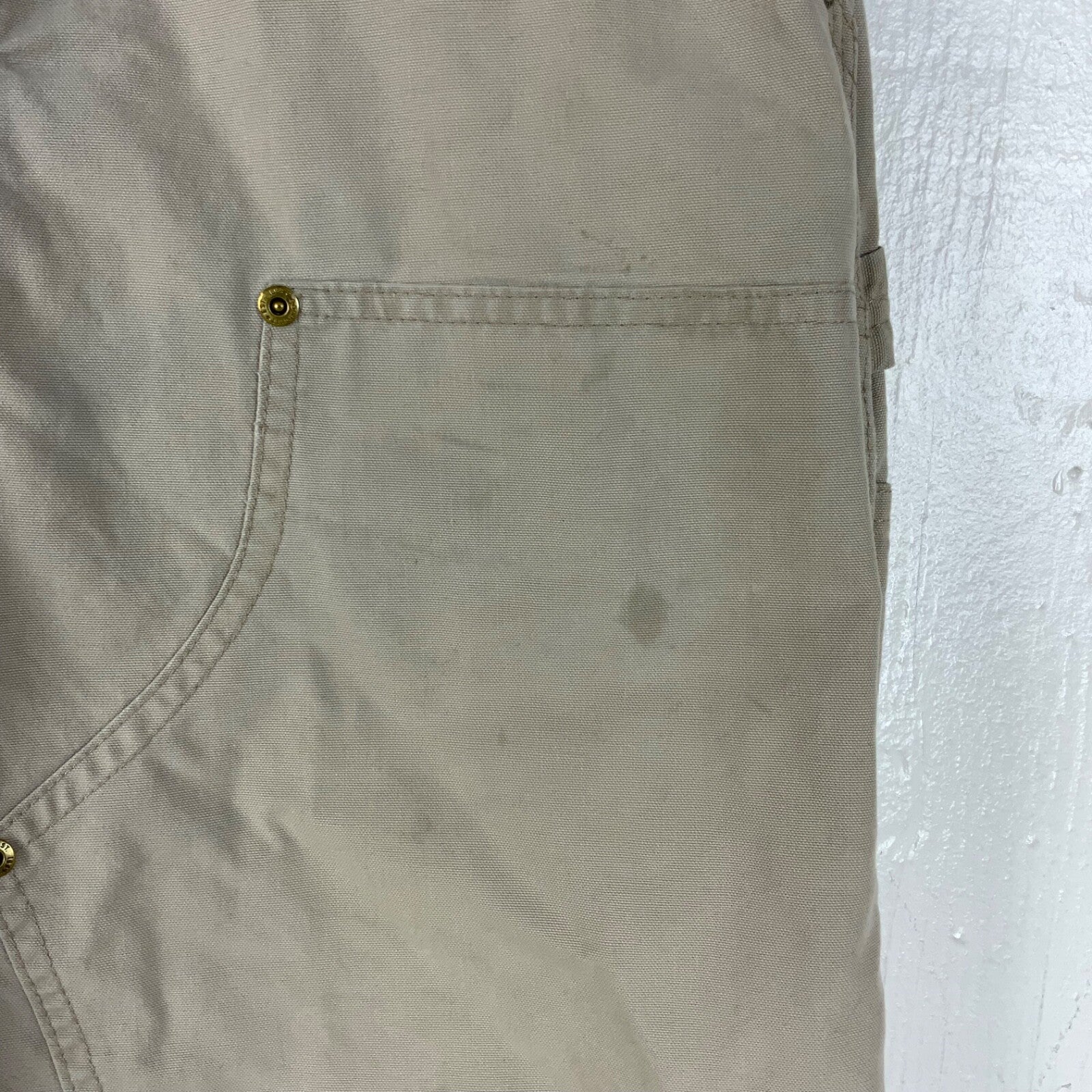 Carhartt Double Knee Dungaree Workwear Pants 32x36 Beige