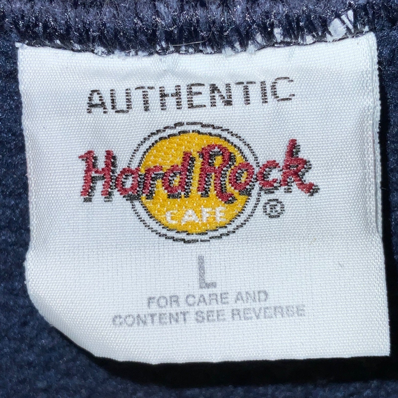Vintage Hard Rock Cafe Sweatshirt High Neck Large Blue 1/4 Zip Sacramento Usa