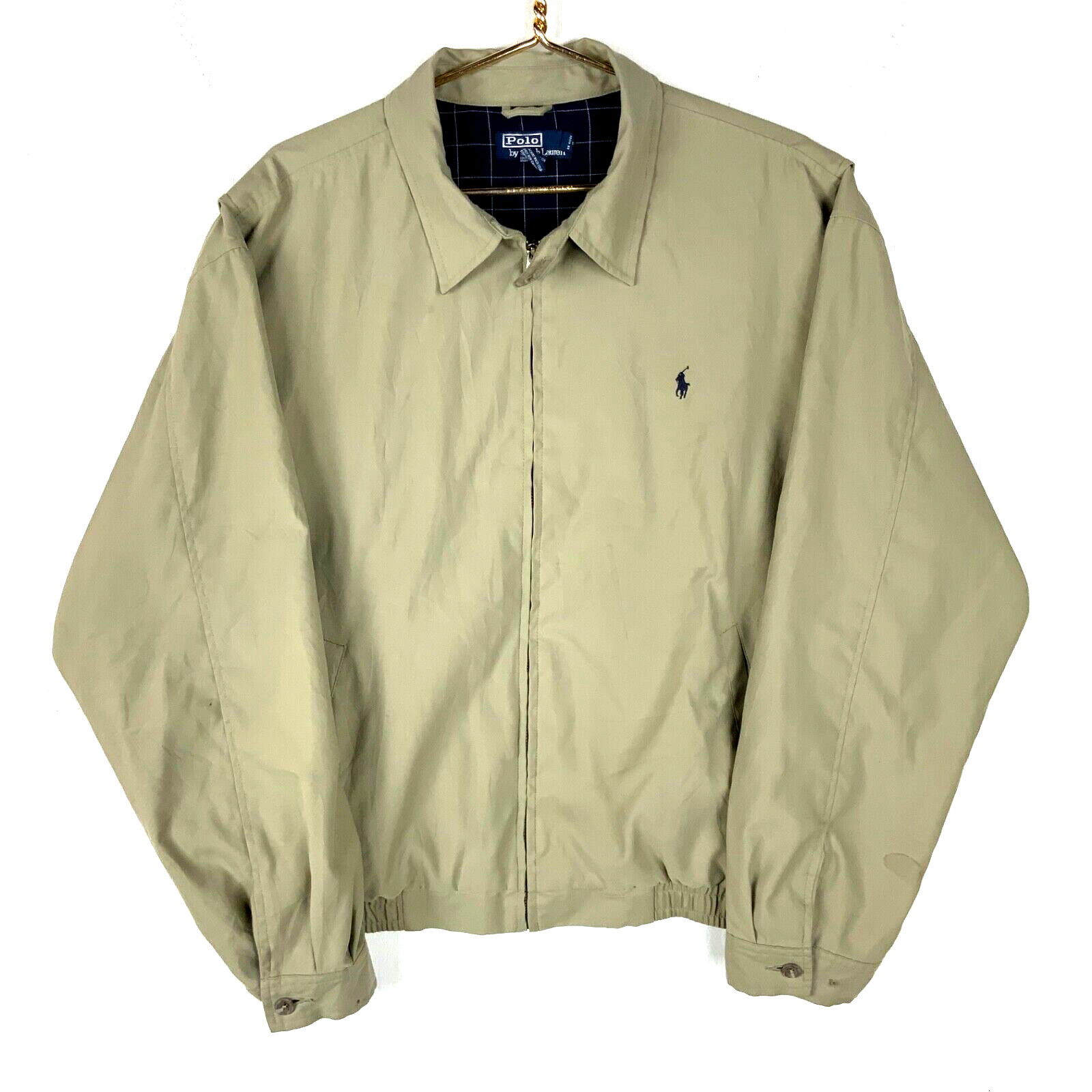 Vintage Polo Ralph Lauren Harrington Jacket XL Beige Lined 90s