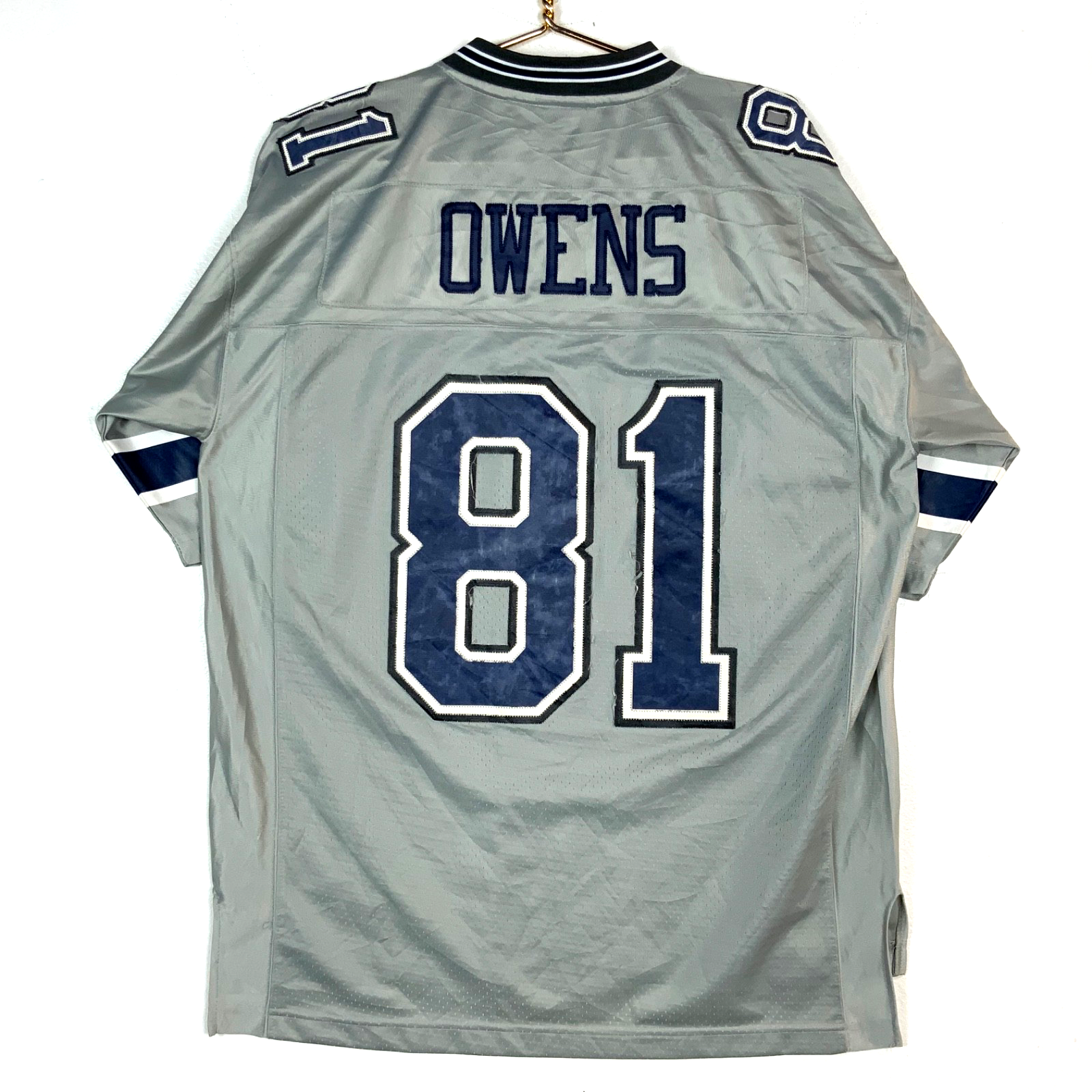 Dallas Cowboys Jersey Large Reebok Terrell Owens Gray Nfl