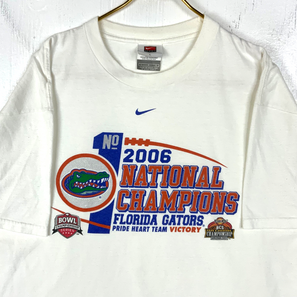 Vintage Florida Gators Nike T-Shirt Large White Ncaa Football 2006 Champs Y2K