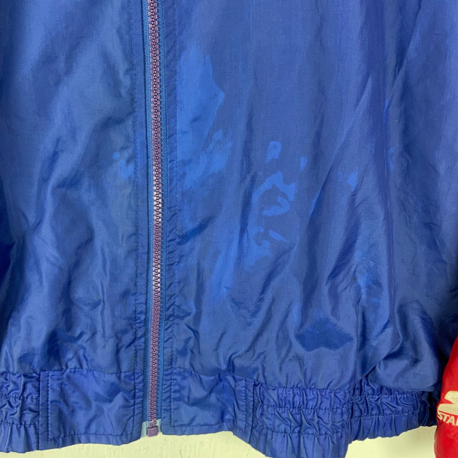 Vintage New York Giants Starter Jacket Large Windbreaker Blue Nfl Full Zip