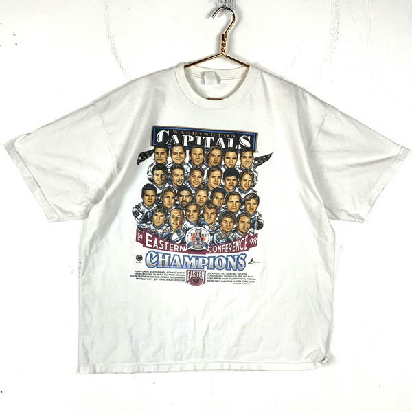 Vintage Washington Capitals Caricature T-Shirt 2XL Nhl 1998 Eastern Champs 90s