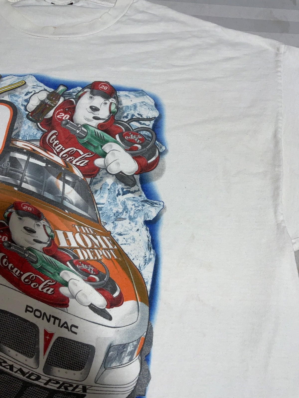 Vintage Nascar Coca Cola Crew T-shirt 2XL Home Depot Racing 2001 Tony Stewart