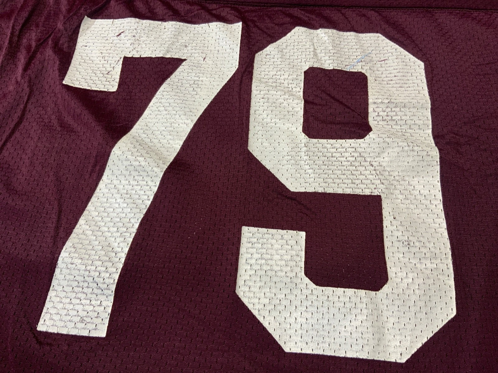 Vintage 1980s Champion Football Jersey Large #79 Burgundy Made In Usa