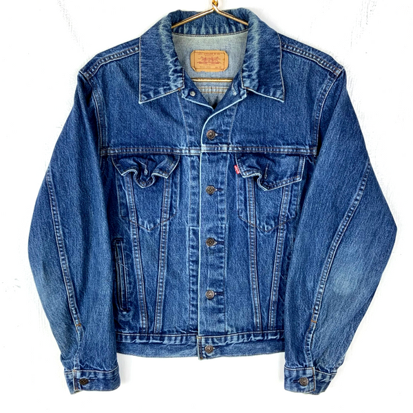 Vintage Levi’s Denim Jean Jacket Size 42 Blue Dark Wash 90s