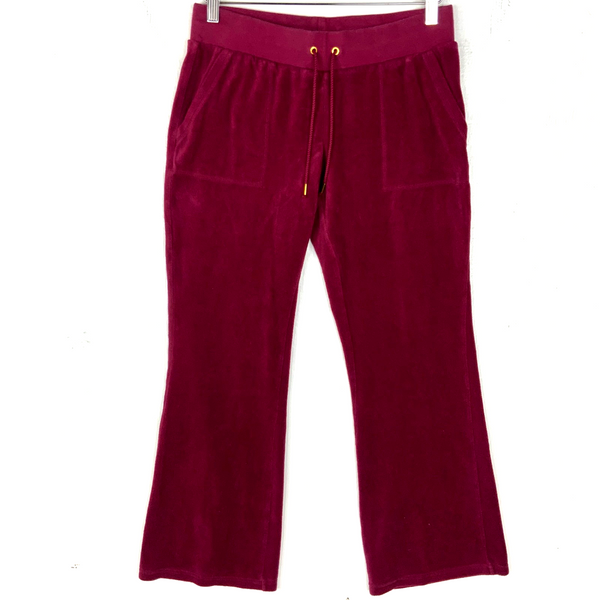 Juicy Couture Velour Women's Sweat Pants Small Red Y2k