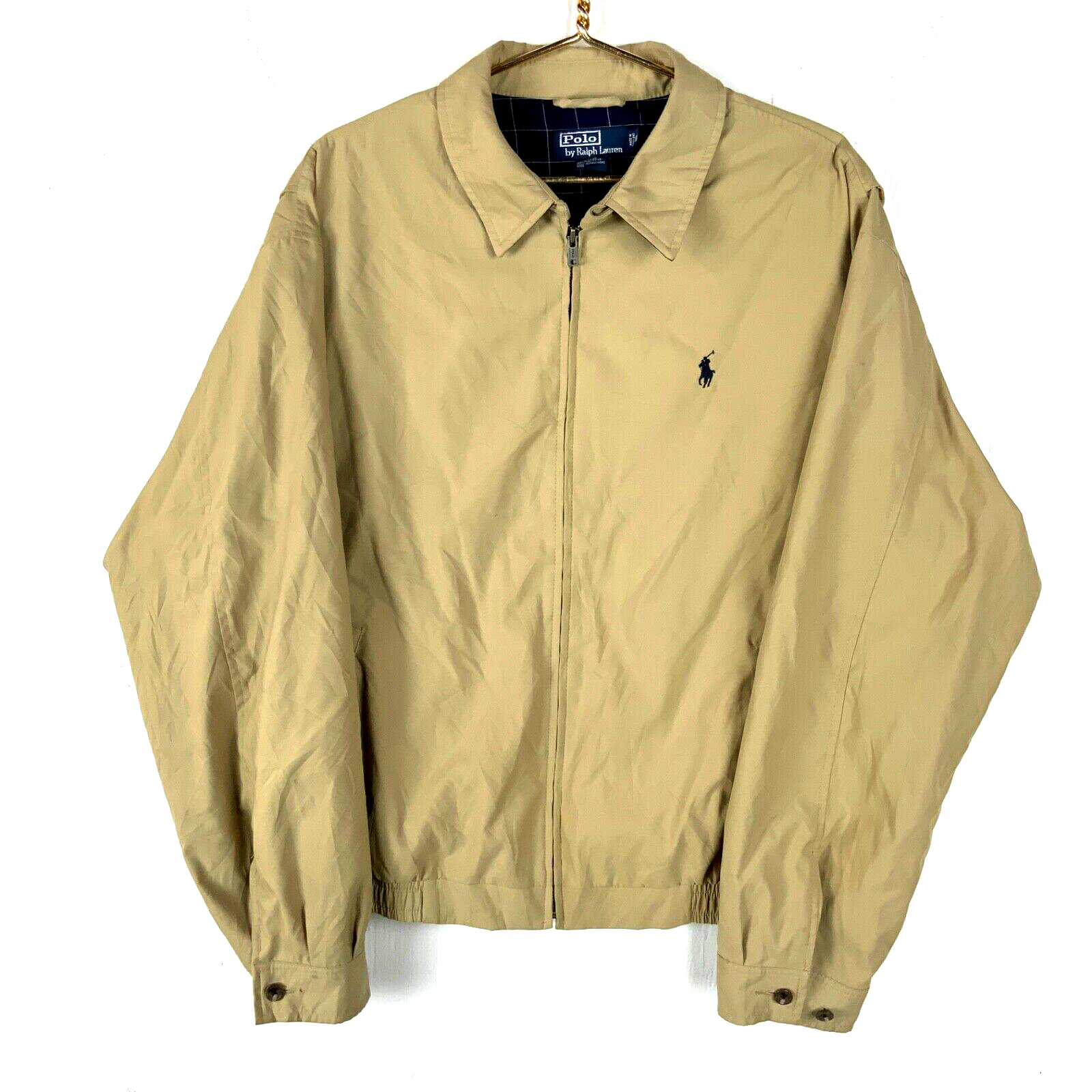 Vintage Polo Ralph Lauren Harrington Jacket XL Brown Full Zip Lined