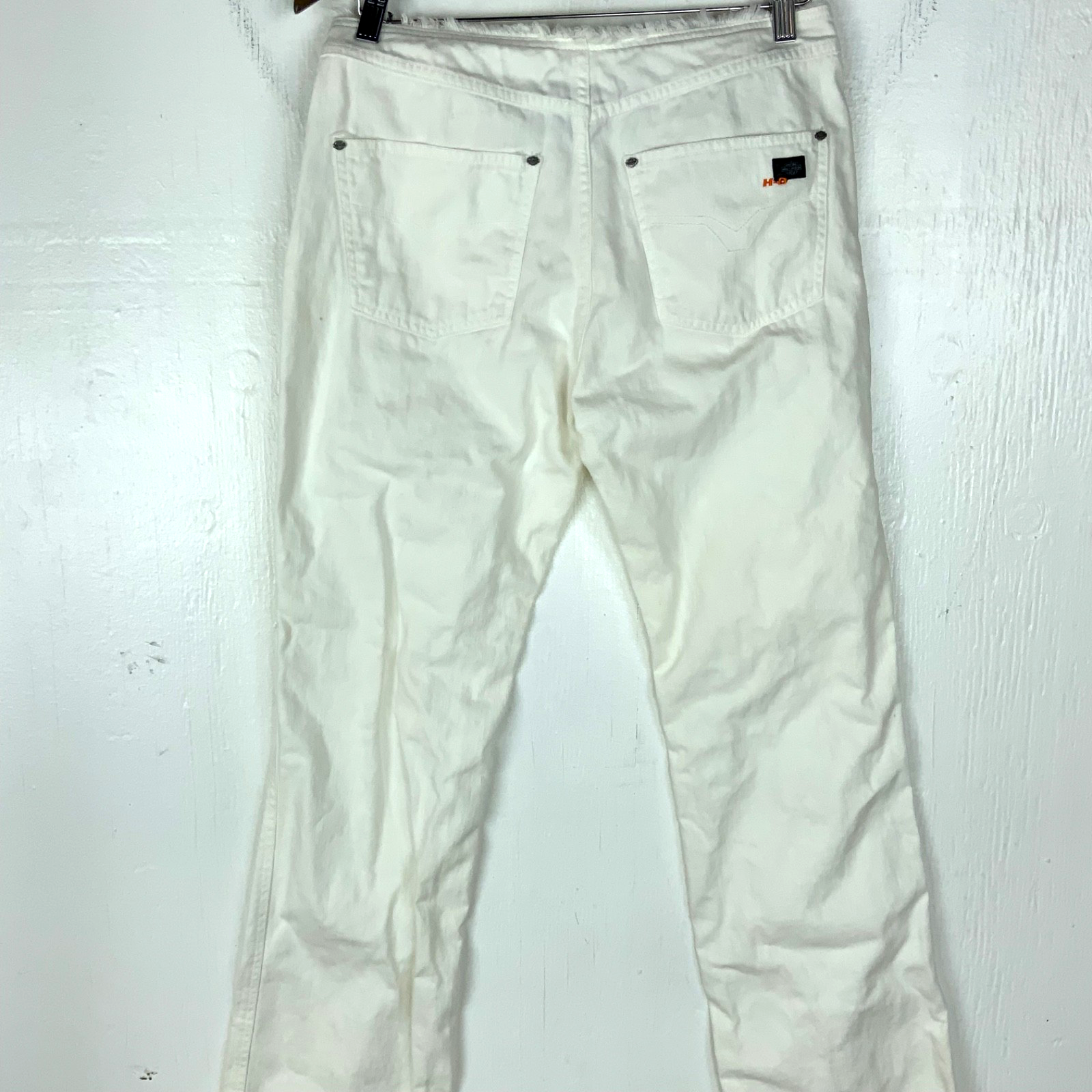 Vintage Harley Davidson Bootcut Women's Denim Jean 30x30.5 White Button Fly