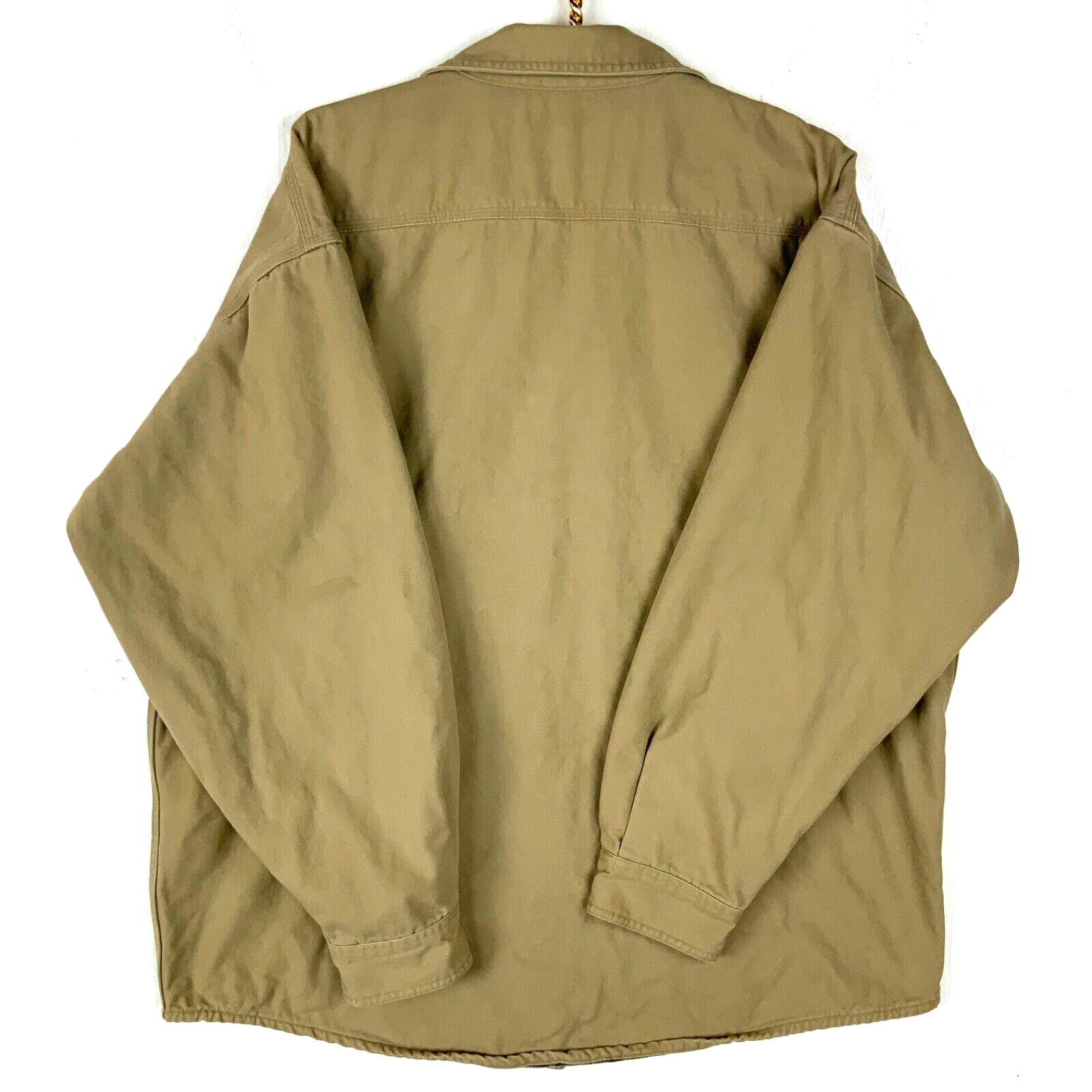 Carhartt Flannel Lined Shirt Size XL Beige Lined Snap Button Work Wear