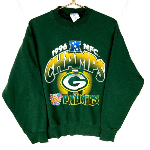 Vintage Green Bay Packers Super Bowl Champs Sweatshirt Large Green 1996 Nfl