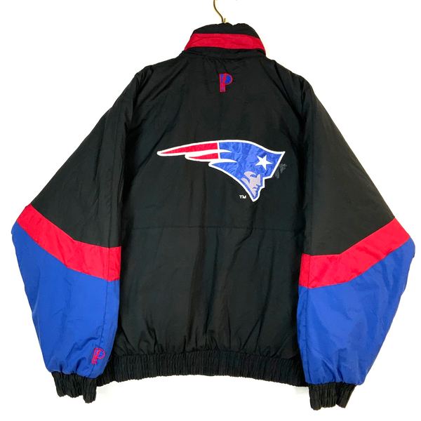 Vintage New England Patriots Jacket Large Reversible Puffer Full Zip Nfl