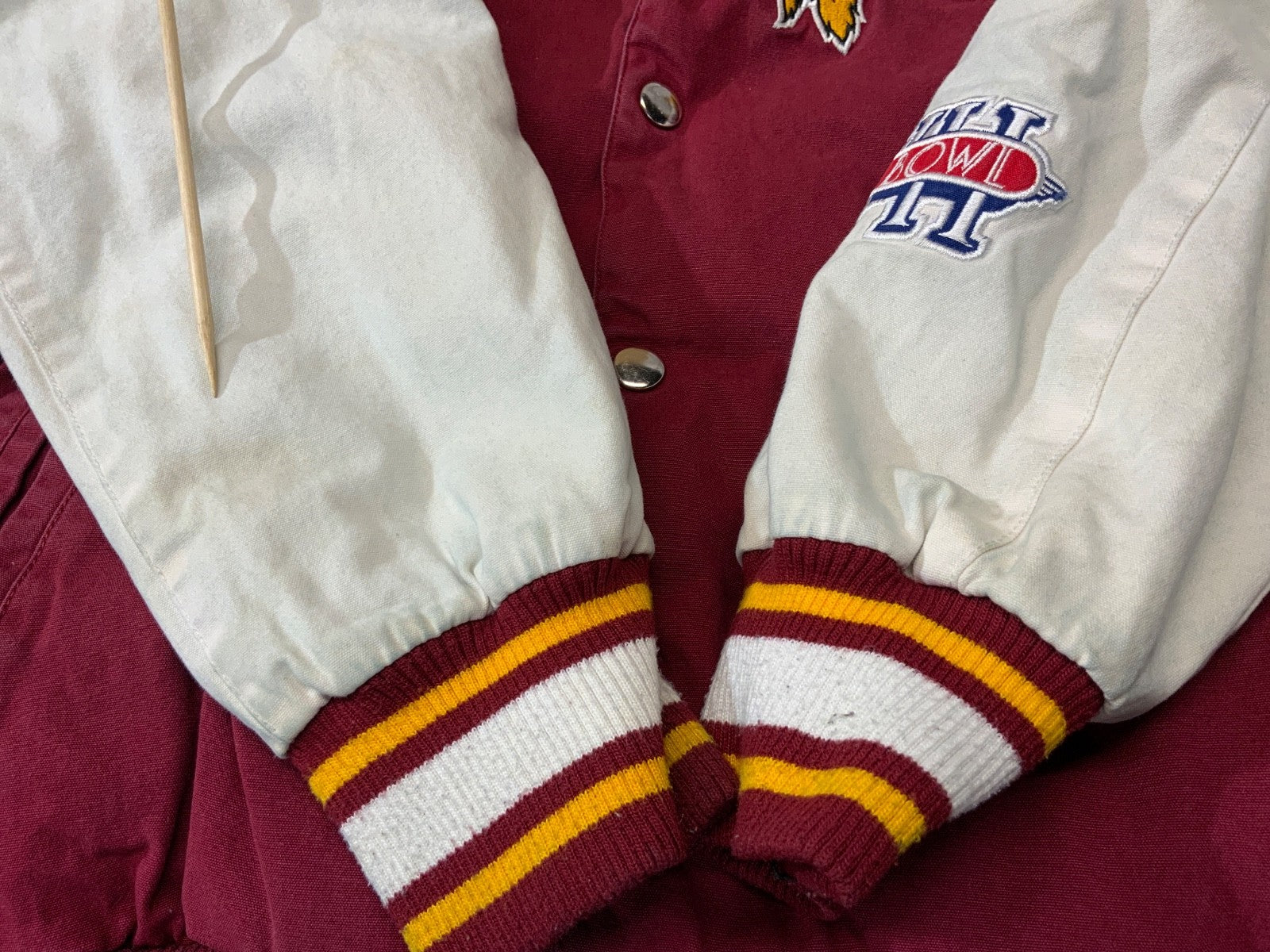 Washington Redskins 3X Super Bowl Champ Varsity Jacket Medium Red Nfl