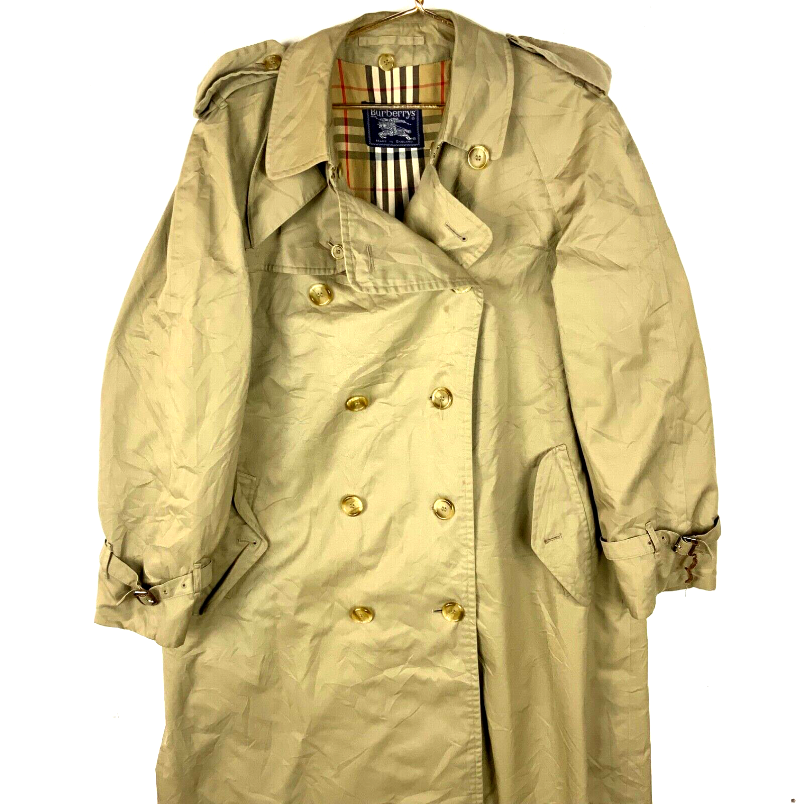 Vintage Burberrys’ Trench Coat Jacket Large Beige Made In England