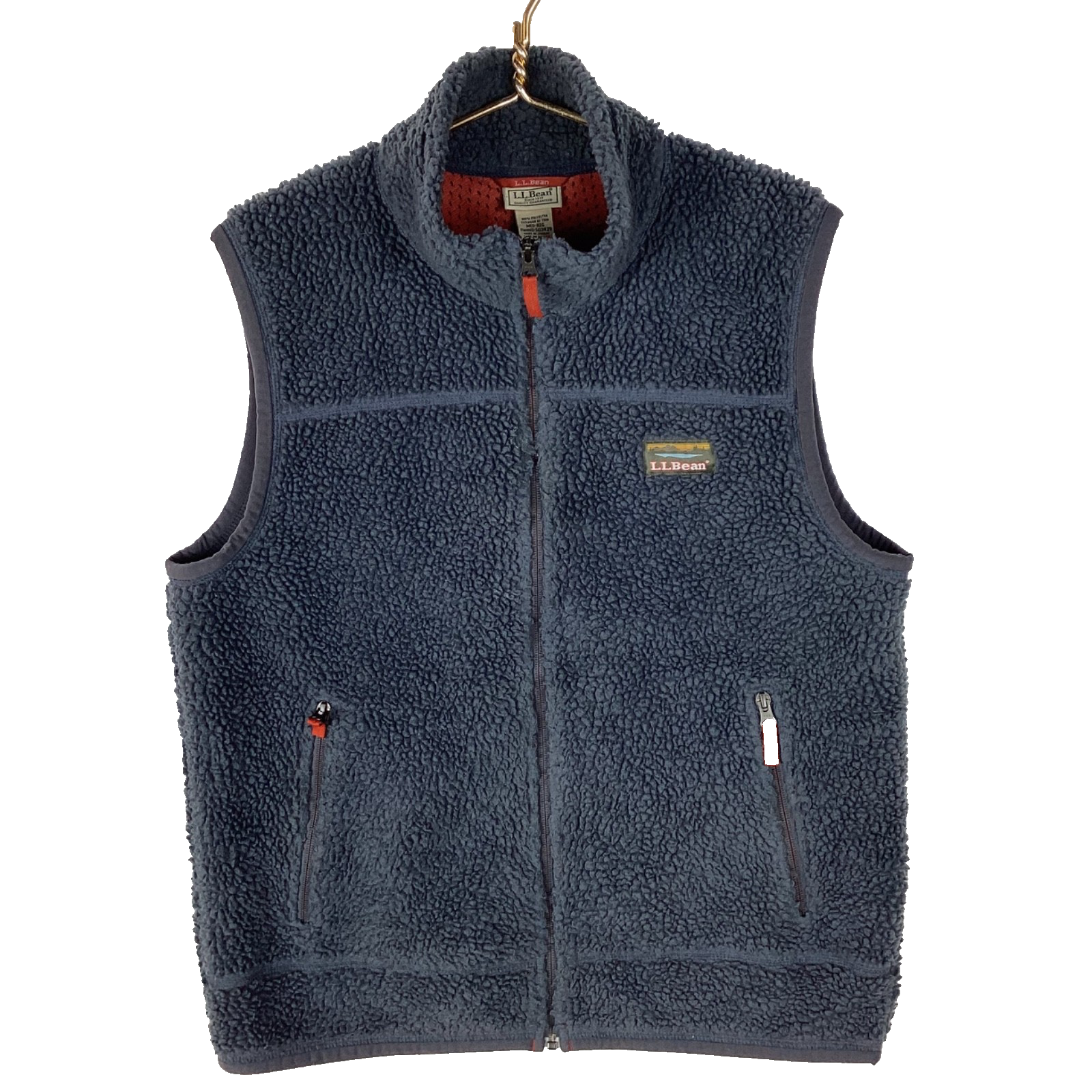 Vintage Ll Bean Mountain Classic Fleece Vest Medium Gray Full Zip Lined Sherpa