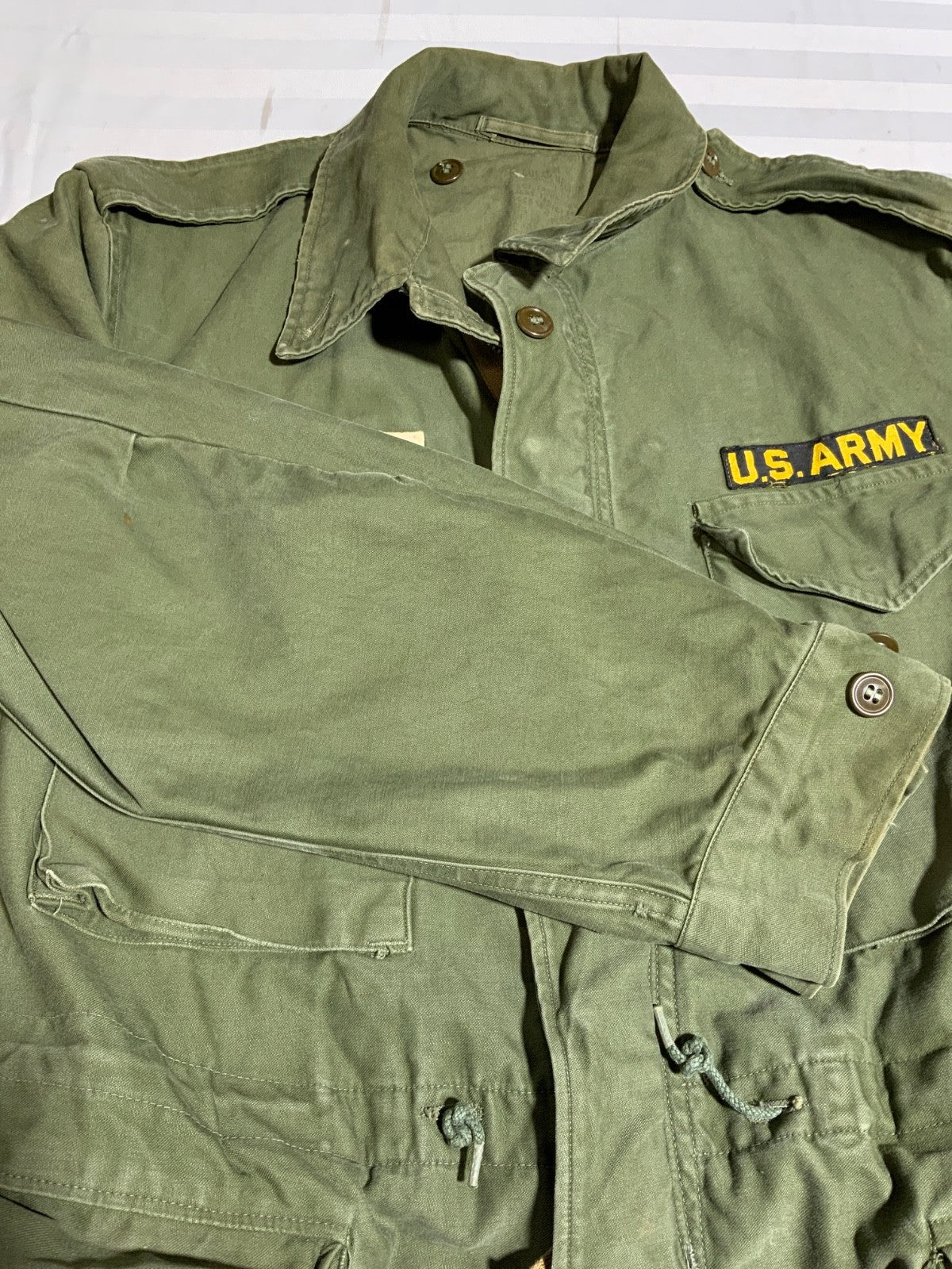 Vintage Us Army M-1951 Field Jacket Size Medium Green Full Zip 50s