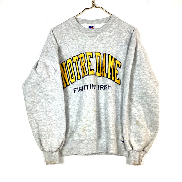 Vintage Notre Dame Fighting Irish Russell Athletic Sweatshirt Size XL Gray Ncaa
