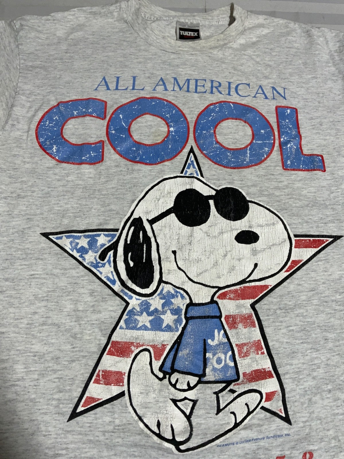 Vintage Snoopy Peanuts T-Shirt XL Single Stitch Cartoon All American Cool 90s