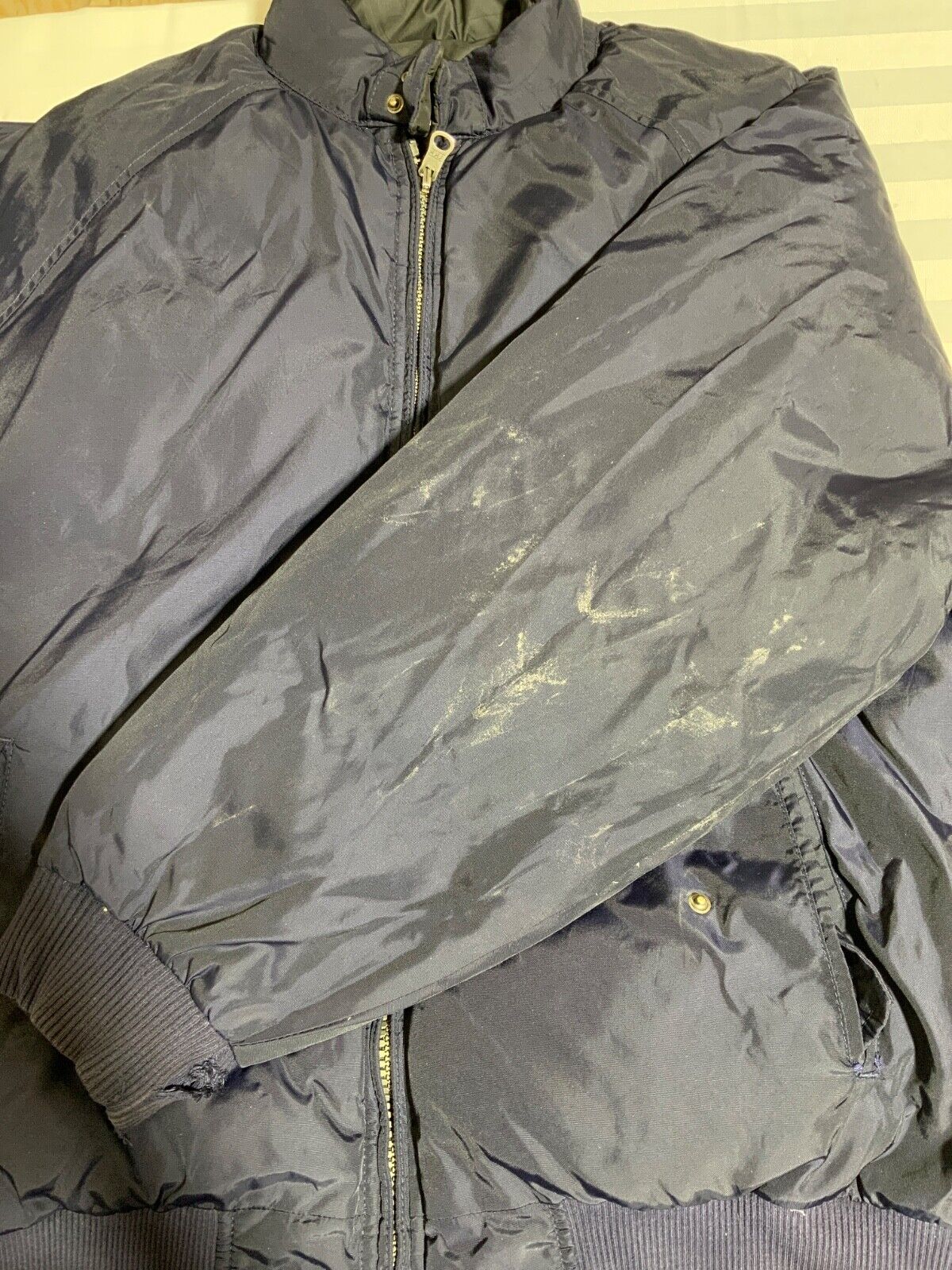 Vintage Polo Ralph Lauren Down Jacket Large Black Blue Reversible Puffer