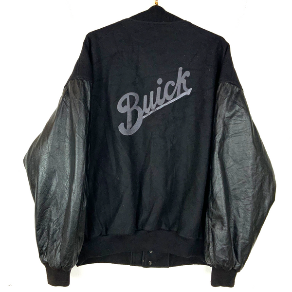 Vintage Buick Cars Wool Leather Bomber Jacket 3XL Made In Canada Snap Button