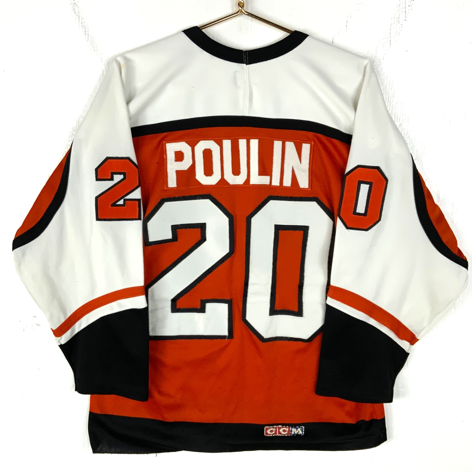 Vintage Philadelphia Flyers Ccm Jersey Medium Made Canada Nhl Dave Poulin 1980s