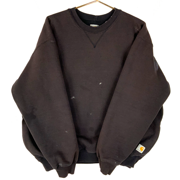 Vintage Carhartt Sweatshirt Crewneck Size XL Black Lined Distressed Work Wear