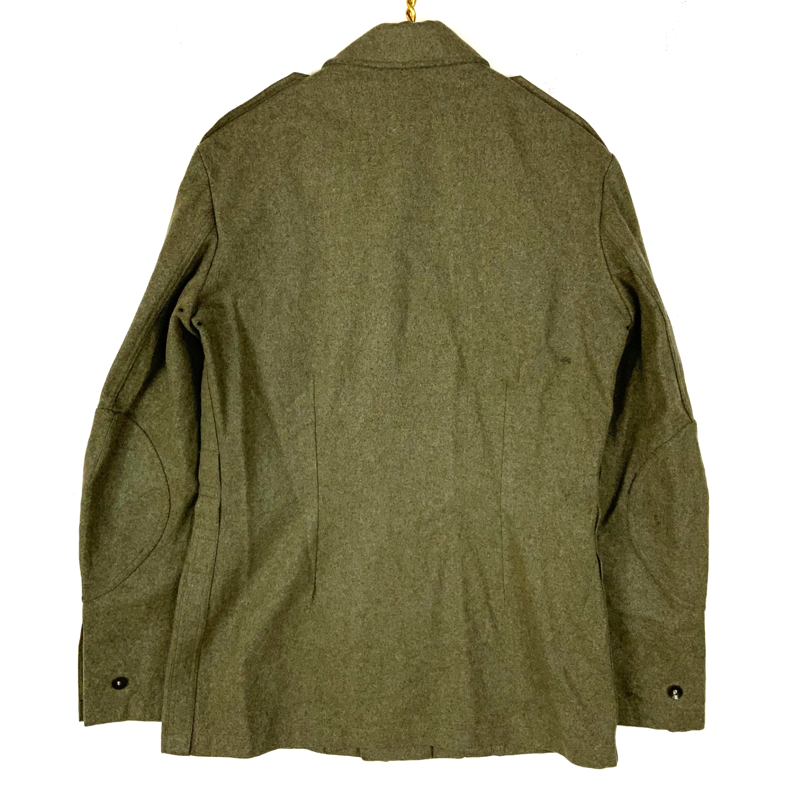 Vintage German Military Wool Jacket Size XS Green Button Up Vietnam Era 60s