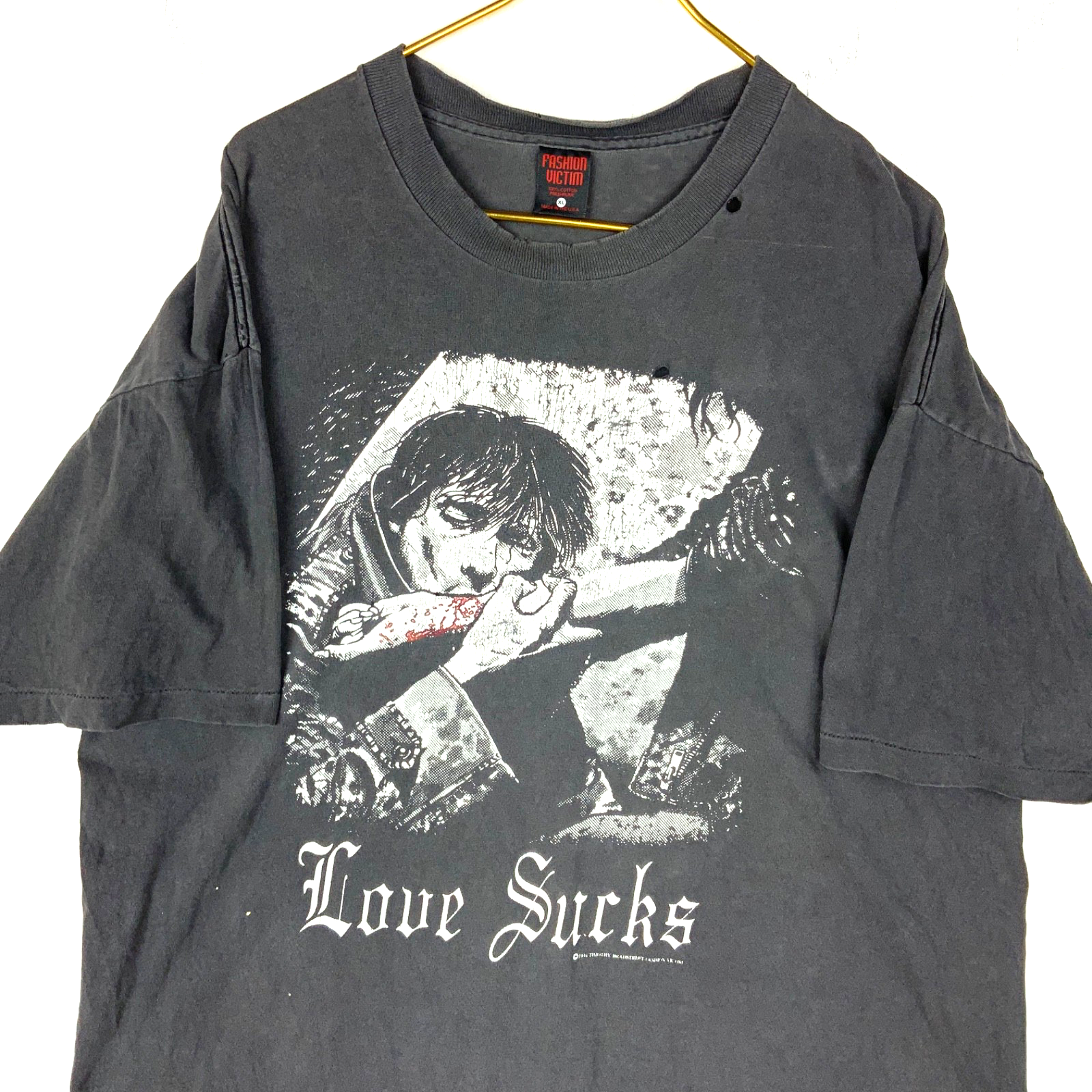 Vintage Fashion Victim T-Shirt XL Single Stitch 1994 Love Sucks Tim Bradstreet