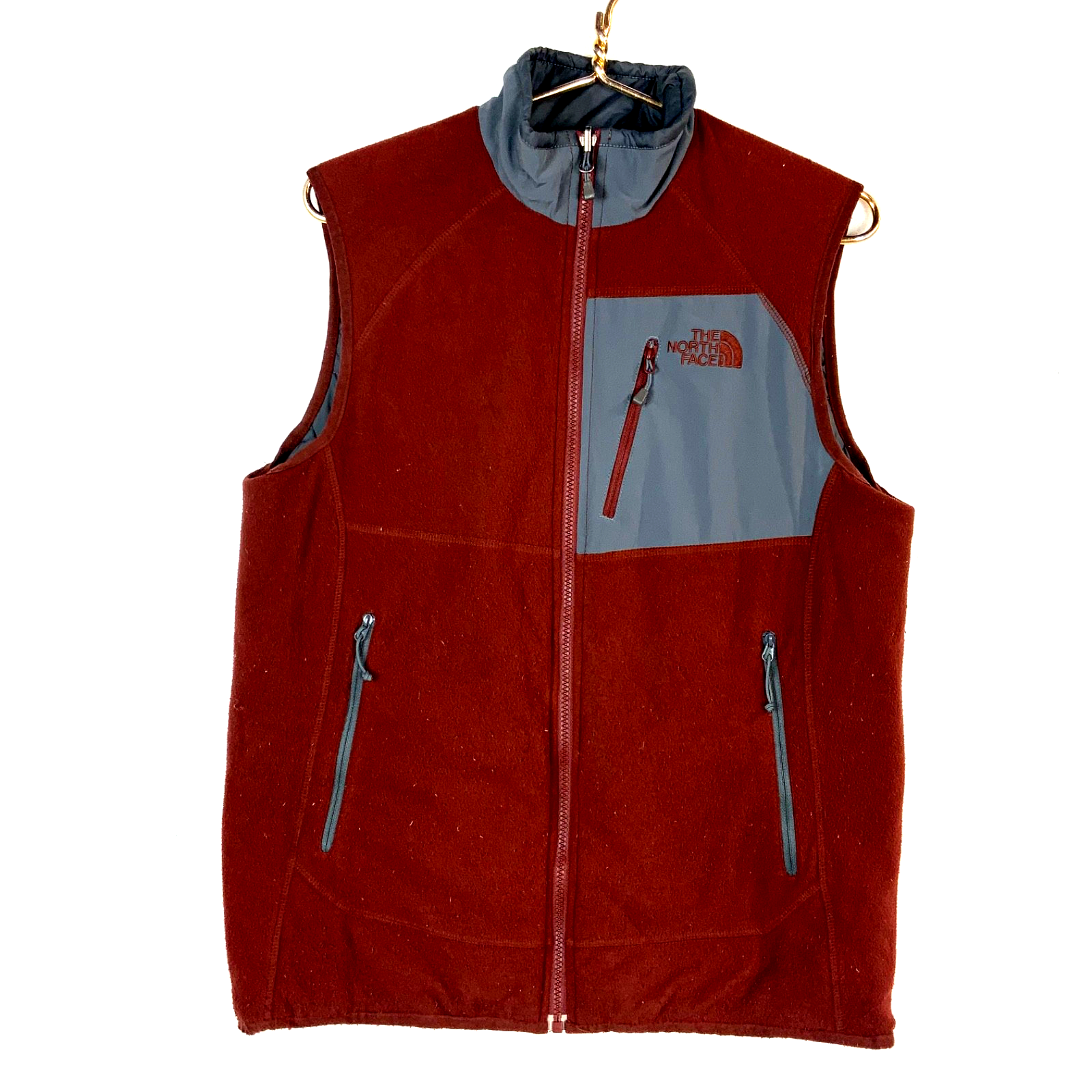 The North Face Vest Small Red Full Zip Reversible Fleece