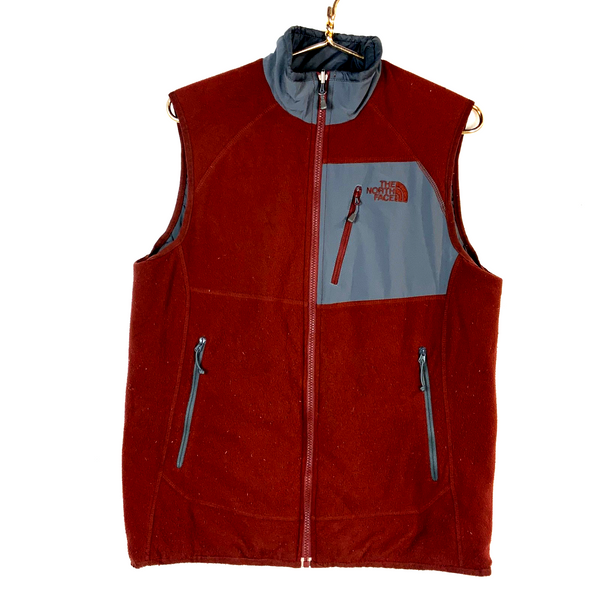 The North Face Vest Small Red Full Zip Reversible Fleece