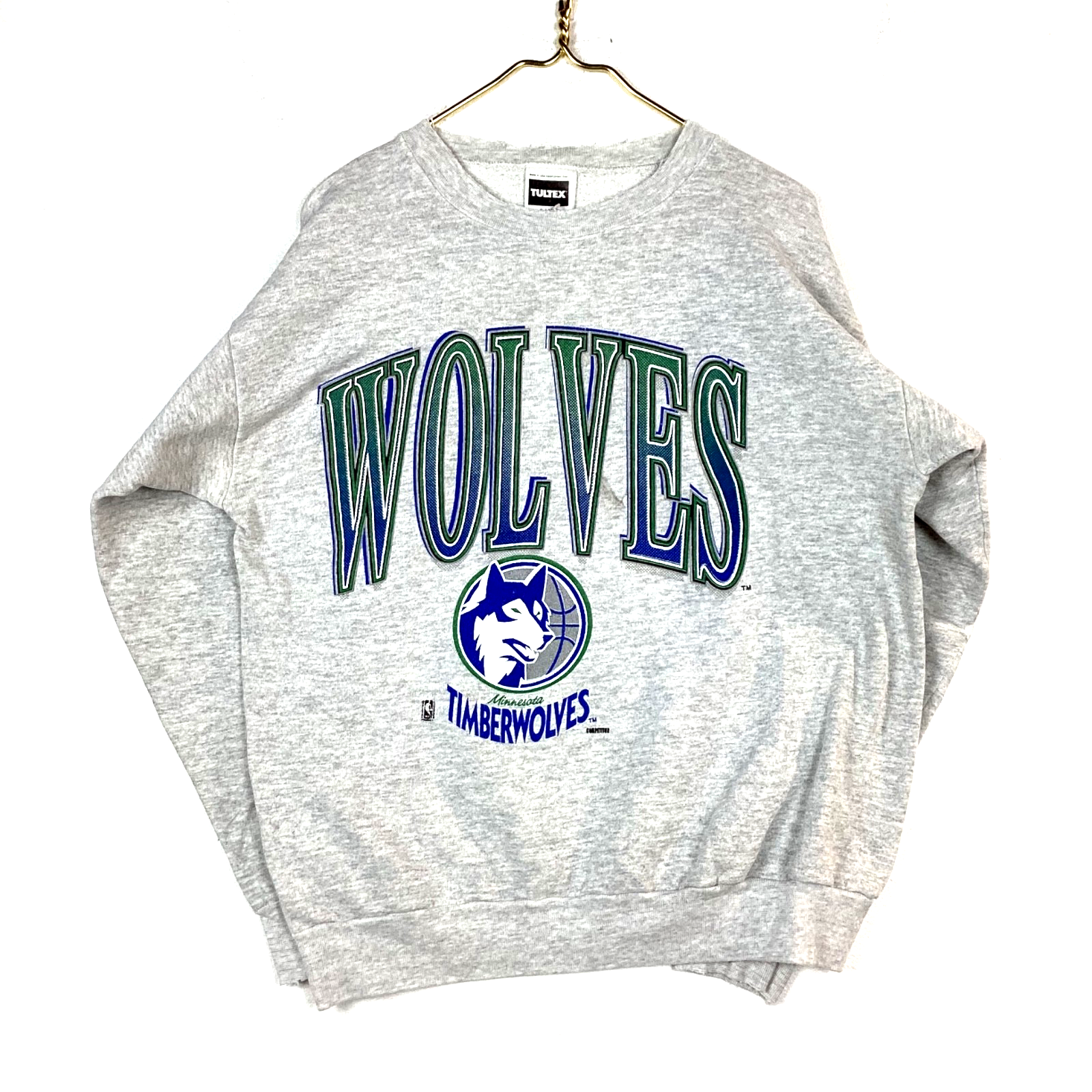 Vintage Minnesota Timberwolves Sweatshirt Crewneck XL Gray Made In Usa Nba
