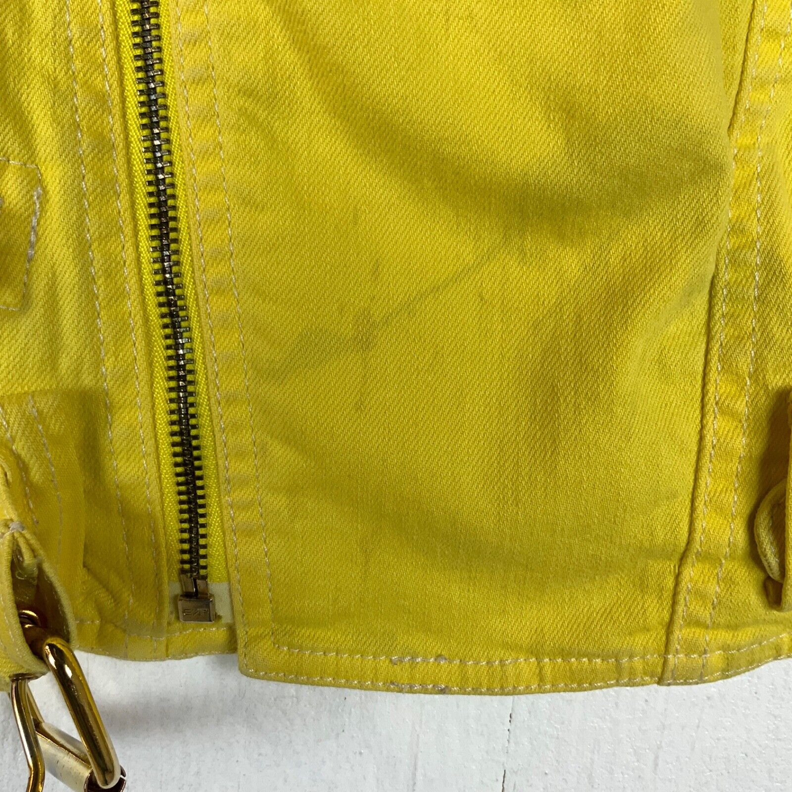 Vintage Lauren Jeans Co. Women's Denim Jean Jacket Small Yellow Full Zip 90s