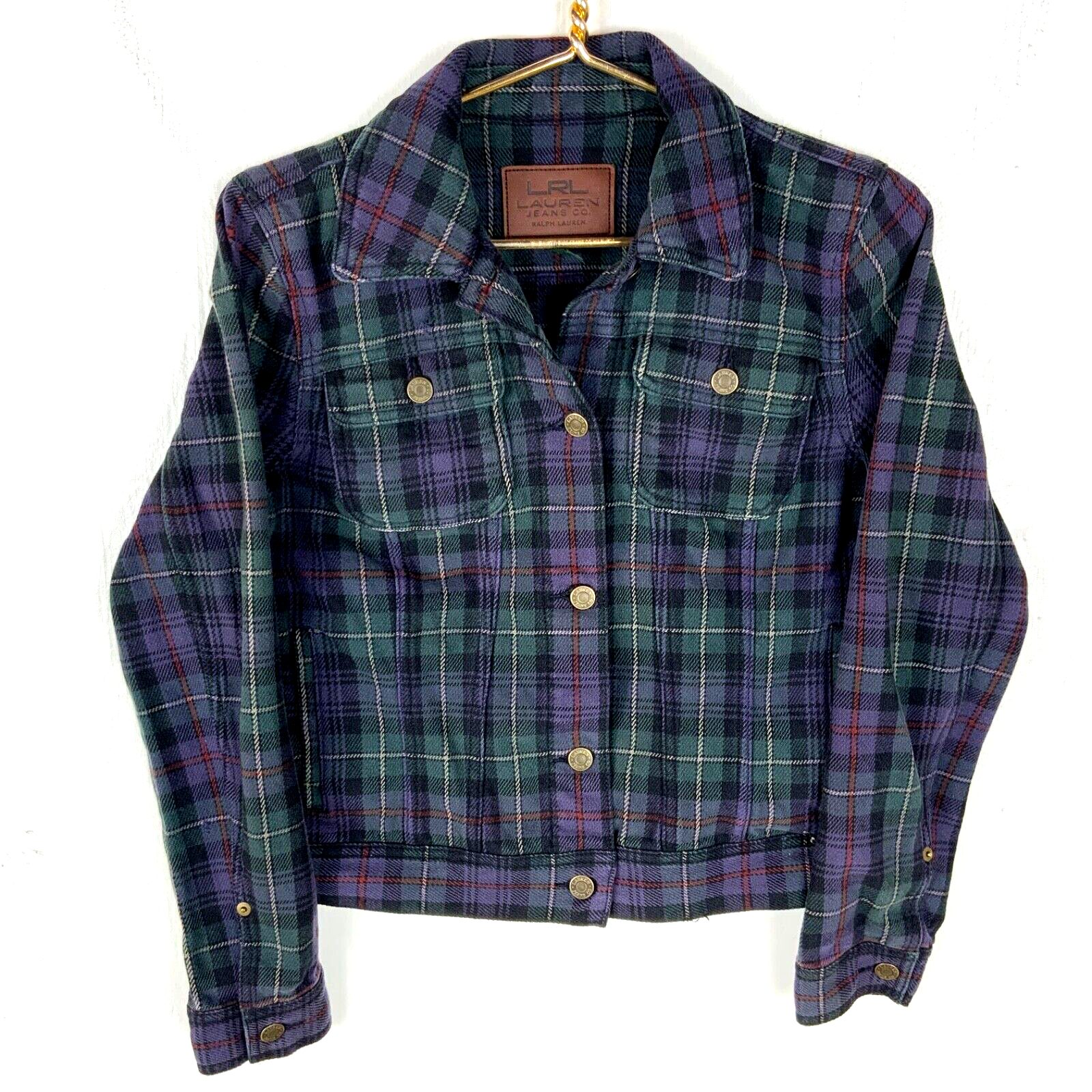 Lauren Ralph Lauren Women's Plaid Flannel Jacket Medium Multicolor