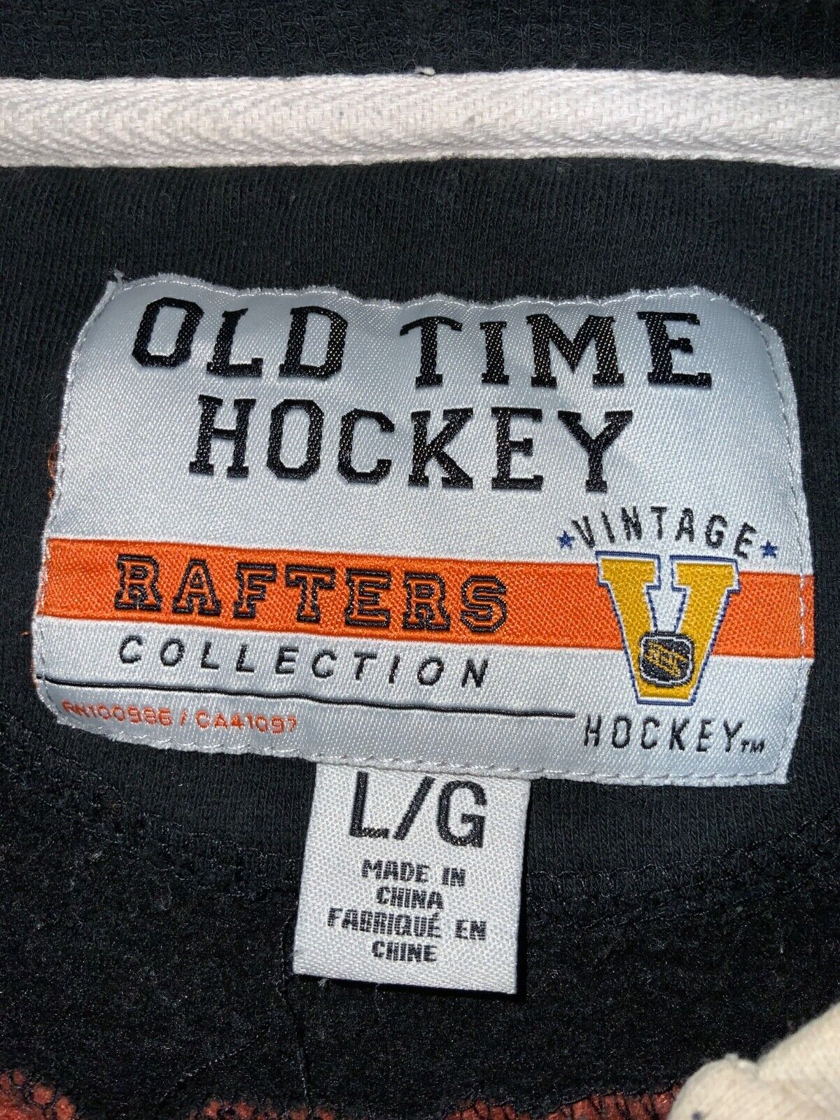 Original Six Old Time Hockey Sweatshirt Hoodie Size Large Gray Nhl Embroidered
