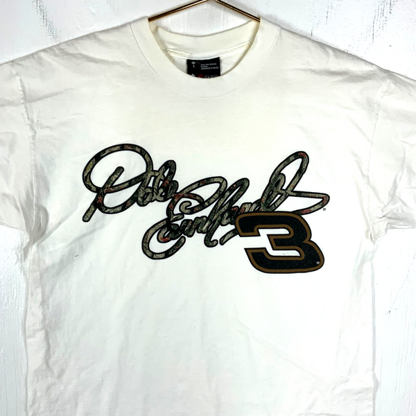 Vintage Dale Earnhardt Chase T-shirt Large White Nascar Camouflage