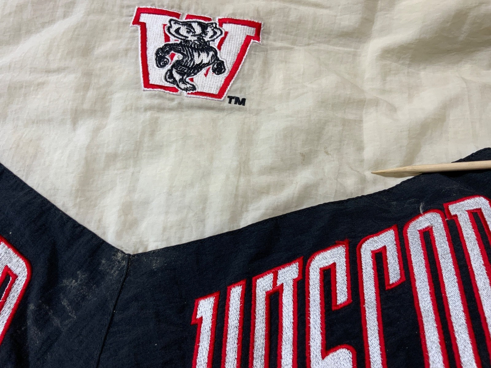 Vintage Wisconsin Badgers Logo 7 Puffer Jacket XL Red Ncaa Full Zip 90s