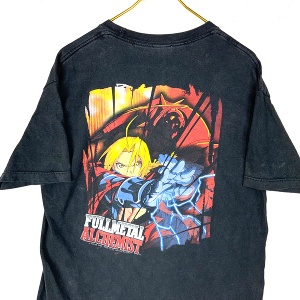 Vintage Fullmetal Alchemist T-Shirt Large Black Double Sided Anime Manga