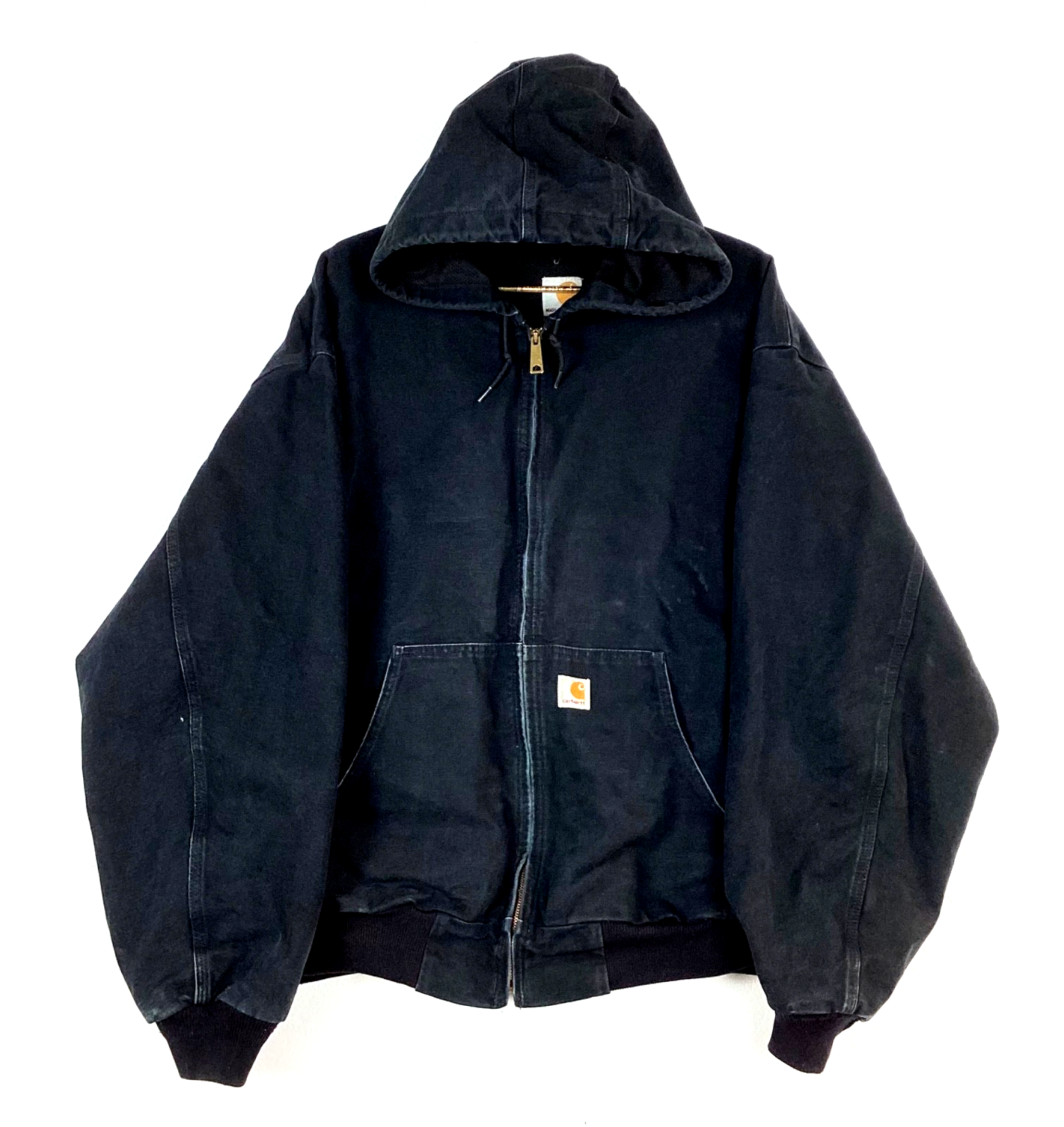 Carhartt Active Canvas Hoodie Bomber Jacket Size 3XL Black J131 BLK Made In Usa