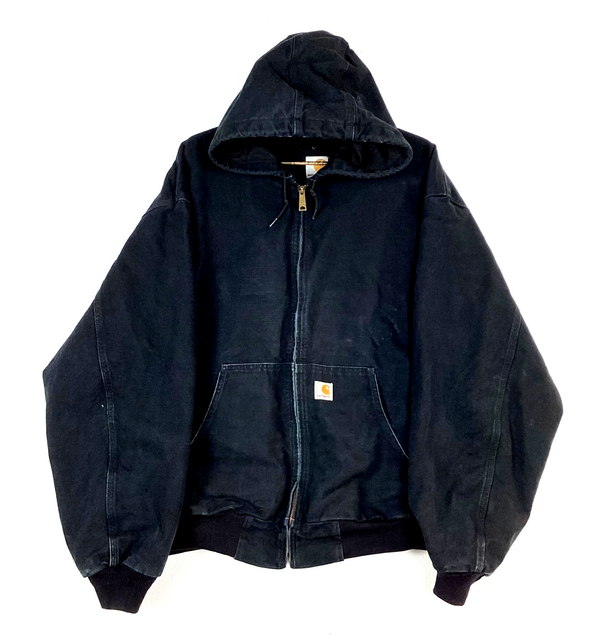 Carhartt Active Canvas Hoodie Bomber Jacket Size 3XL Black J131 BLK Made In Usa
