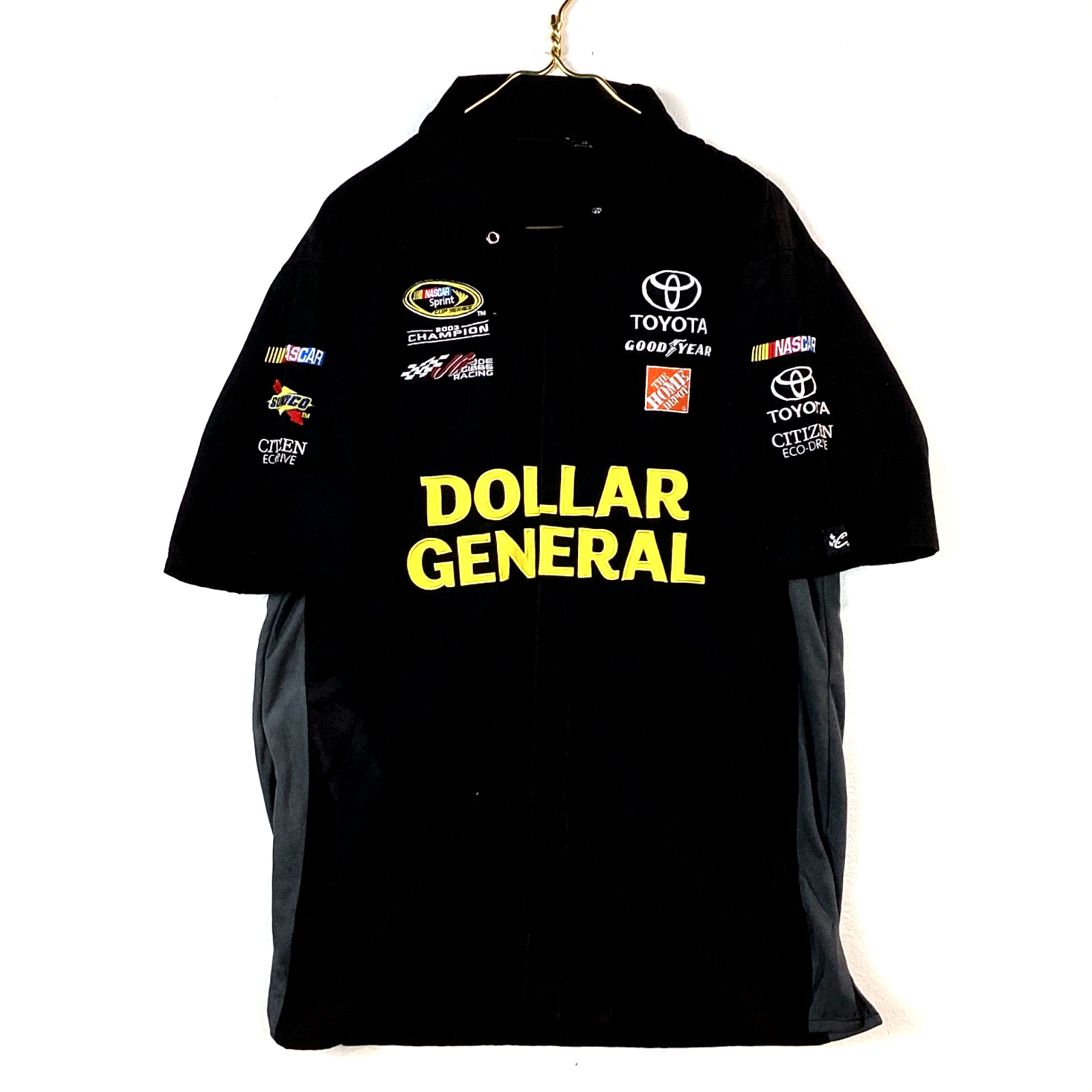 Nascar Racing Shirt Size Large Chase Black Short Sleeve Dollar General Toyota
