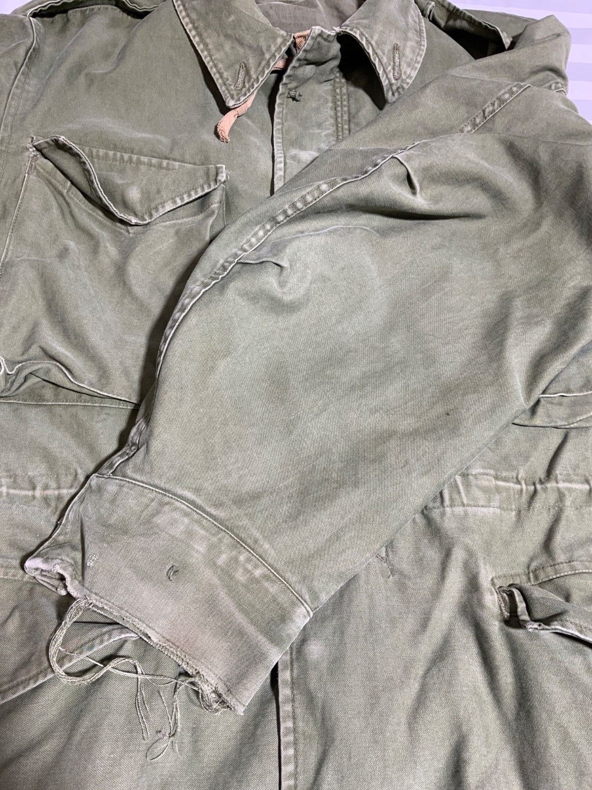 Vintage Us Army Og-107 Jacket Medium Green Full Zip Vietnam Era 60s 70s