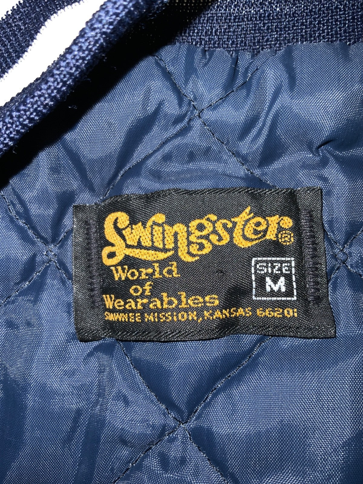 Vintage Us Navy Satin Jacket Medium Blue Snap Button Made In Usa 1980s